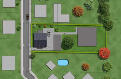aufbereitung vom architekten plan als 3d lageplan