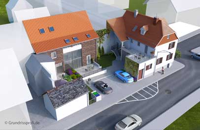 grundriss gestaltung als aussenansicht